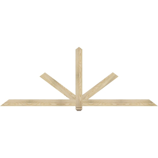 Ekena Millwork Kennewick Rough Sawn Timber Gable Bracket, Douglas Fir, 96"W x 36"H x 2"D x 4"F, 9/12 Pitch GBW096X36X0204KEN00RDF - main